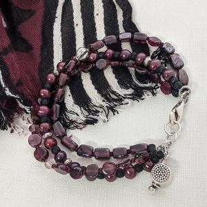 Pearl, Amethyst and Sterling Bracelet